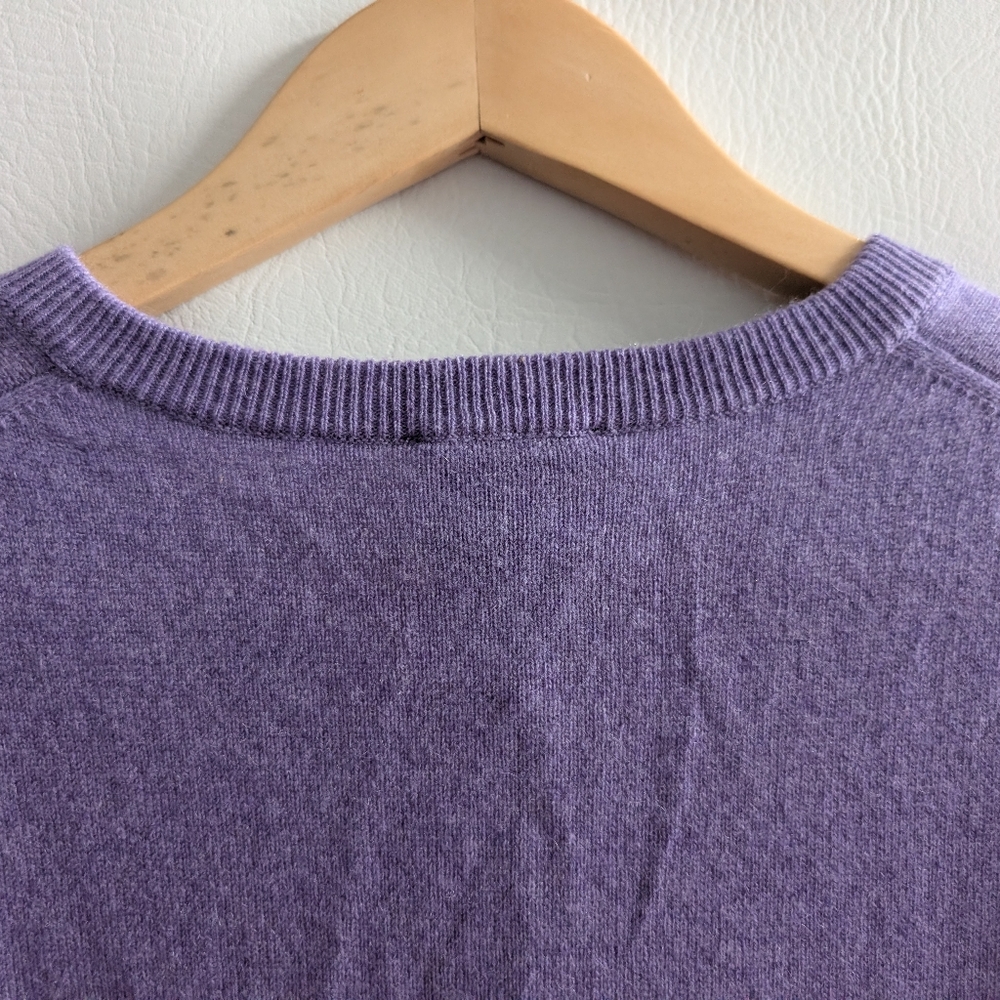 Jos A Bank Traveller's Cashmere Purple V-neck Pullover Knit Sweater - XL - Picture 9 of 14
